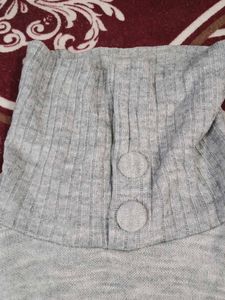 Grey Fashion Print knit top