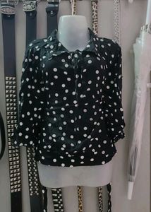 black Polka Dot top