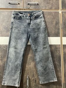 Acid Wash Wide Leg Jeans