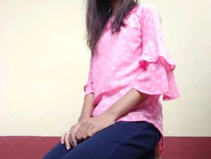Pink Ruffle Sleeve Top