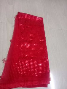 New Red Sequence Blouse Piece