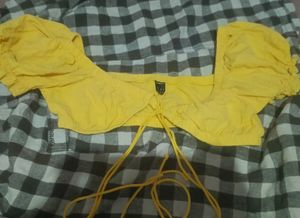 Yellow Puff Sleeve Top