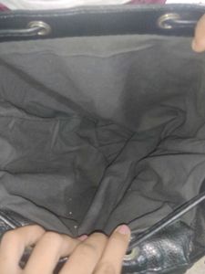Leather Black Eye See You Backpack