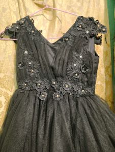 Elegant Black Party Wear High Low Dress
