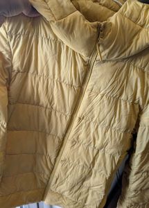 Uniqlo ultra light down jacket in butter yellow