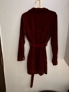 MAROON URBANIC CORDUROY FABRIC DRESS
