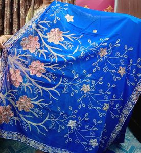 Royal Blue Saree (Without Blouse)