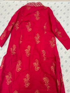 Red Printed Kurta Set