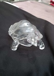 Vintage Clear Glass Turtle Figurine