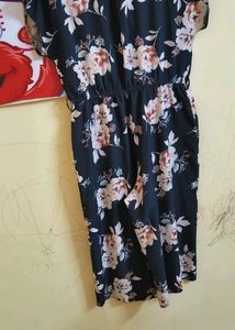 Black Knee Length Jump Suit