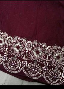 Maroon Embroidered Kurta Set