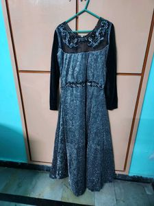 Party Wear Glitter Full Length Frock