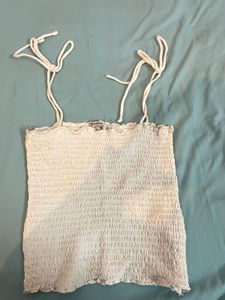 White Tie Strap Tank Top