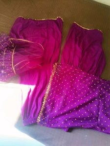 Elegant Purple Sharara Suit Set