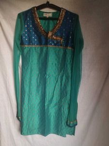Blue &amp; Green Kurta Set