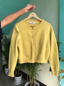 Yellow Knit Cardigan