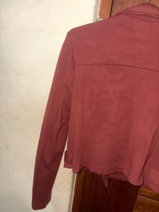 Burgundy Biker Jacket