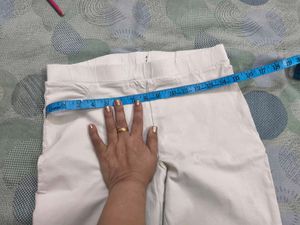 Cotton White Pants knee length 30 waist