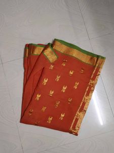 Simple Pure Kanchi Pattu Saree 🧡