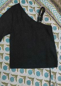 Shimmer Party Wear One Side Node Top