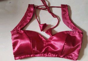 Elegant red Blouse(sweetheart neck)