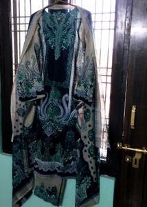 Grey And Blue Pakistani Kurta Set