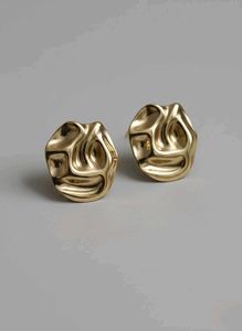 Gold Textured Clip-on Earrings stainless steel ant