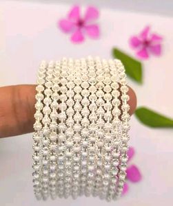 Sparkling White Bangles