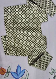 Green Brocade Blouse
