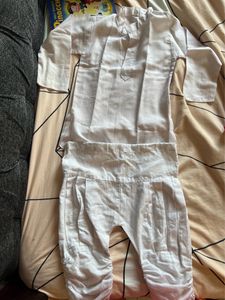 boys modi suit white kurta pyjama with red jacket
