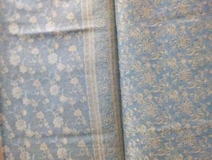 Resham Work Blue Saree ( Pure Chiffon)