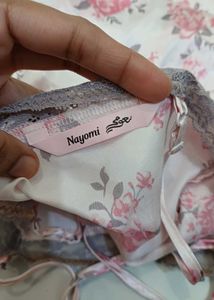 Floral Slip Dress with Lace Trim 34 to 36