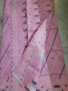 Beautiful Pink Cotton Jamdani Saree