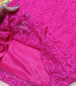 Cute Pink Floral Lace Top