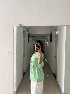 Floral Print Green Top