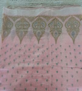 Pink Embellished Saree With Blouse (Women&#39;s)