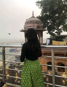 Green Floral Print Ethnic Skirt