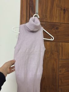 High Neck Cute Sweater Purple