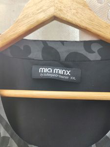 Mia Minx A-Line Formal Dress Floral Black