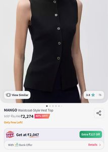 Sleeveless Button-Down Top