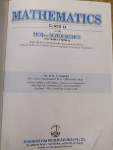 RD Sharma Mathematics Class IX Textbook