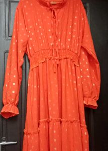 Elegant Orange Maxi Dress