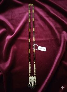 Gold Plated Mangalsutra Necklace - Diamond Pendant