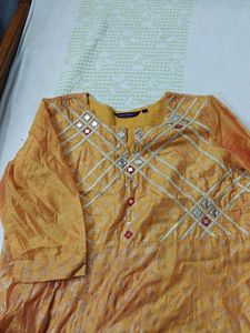 Elegant Yellow Anarkali Top- Used -XL