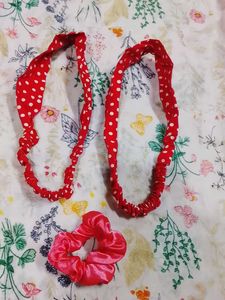Red Polka Dot Hair Accessories pack of 2 and one r