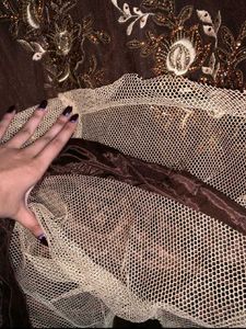 Elegant Brown Embroidered Gown