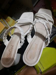 White Block Heels