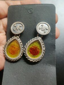 92.5 Silver Glass Earrings