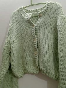 Women Fluorescent Green Knitted Sweater