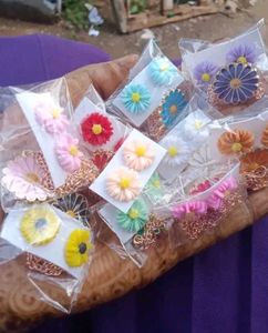 Pink Daisy Necklace &amp; Earring Set